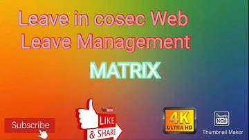 Leave in COSEC Web Leave Management