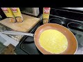 How to use butter Pam cooking spray to scramble eggs
