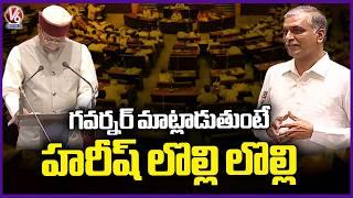 Harish Rao Protest In Assembly While Governor Speech | Telangana Budget Session 2026 | V6 News
