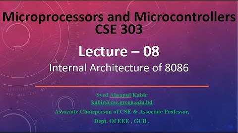 Lecture 08 Internal Architecture of 8086 @Dulal-CSEcode , @CSE & @Green University