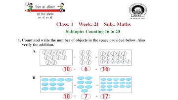 EDMC Class 1 Maths Week 21 Worksheet 21 / Class 1st maths worksheet 21 with solution |