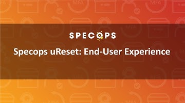 Specops uReset: End-User Experience