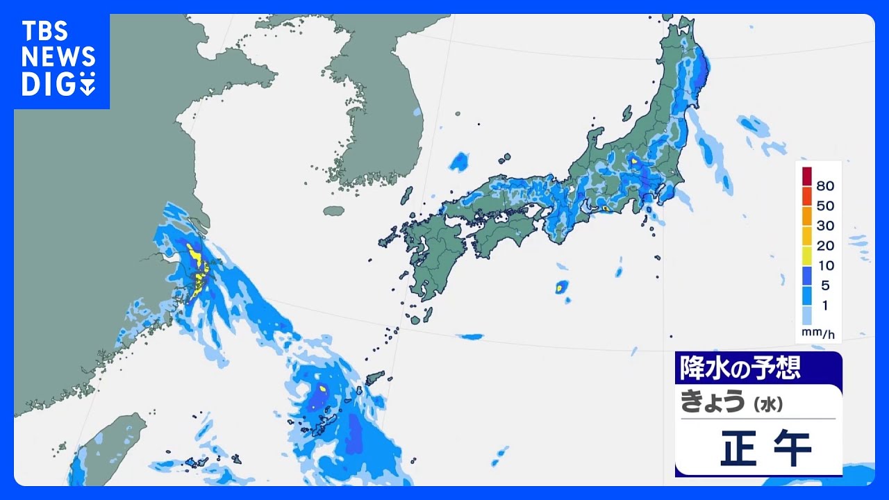 【8月12日 きょうの天気】 台風15号は列島を西へ 本州は広く大雨のおそれ あすまでに新たな台風の発生も|TBS NEWS DIG