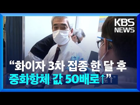 “<strong>화이자</strong> 3차 접종 한 달 후 중화항체 값 50배로↑” / KBS  2022.02.07.