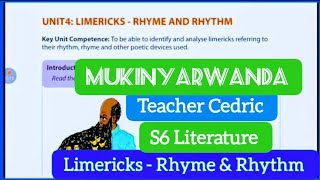 Menya Limericks  Rhythm U0026 Rhyme Mukinyarwanda Hamwe Na Teacher Cedric S6 Literature Unit 4