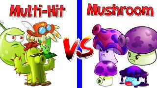 Plants vs Zombies 2 Team vs Team --- Multi Hit vs Mushrooms Plants Challenge in PVZ 2
