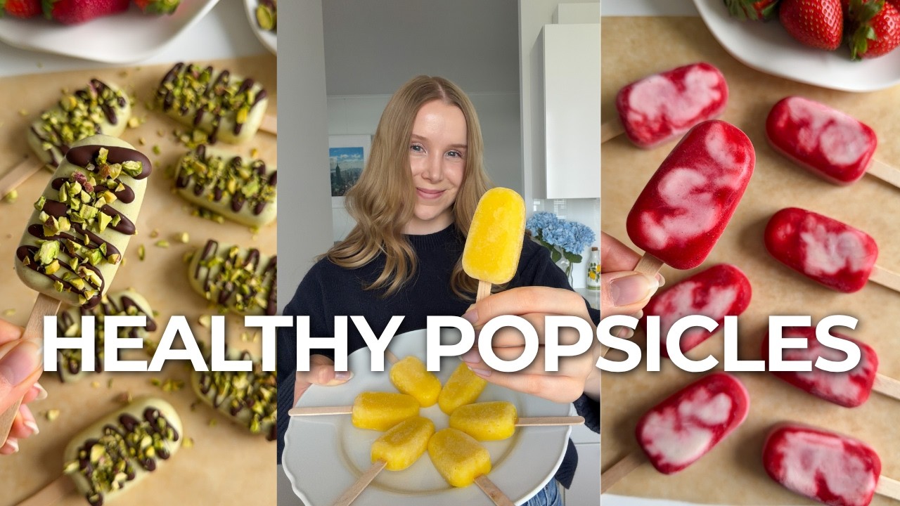 3 Healthy & Easy Popsicle Recipes: Mango, Pistachio & Strawberry Glaze