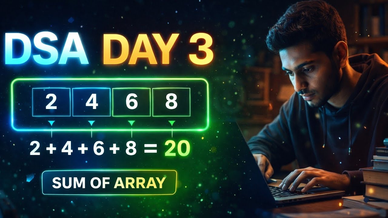 Sum of All Elements in Array | DSA Day 3 (Easy + Important) 🔥 - YouTube