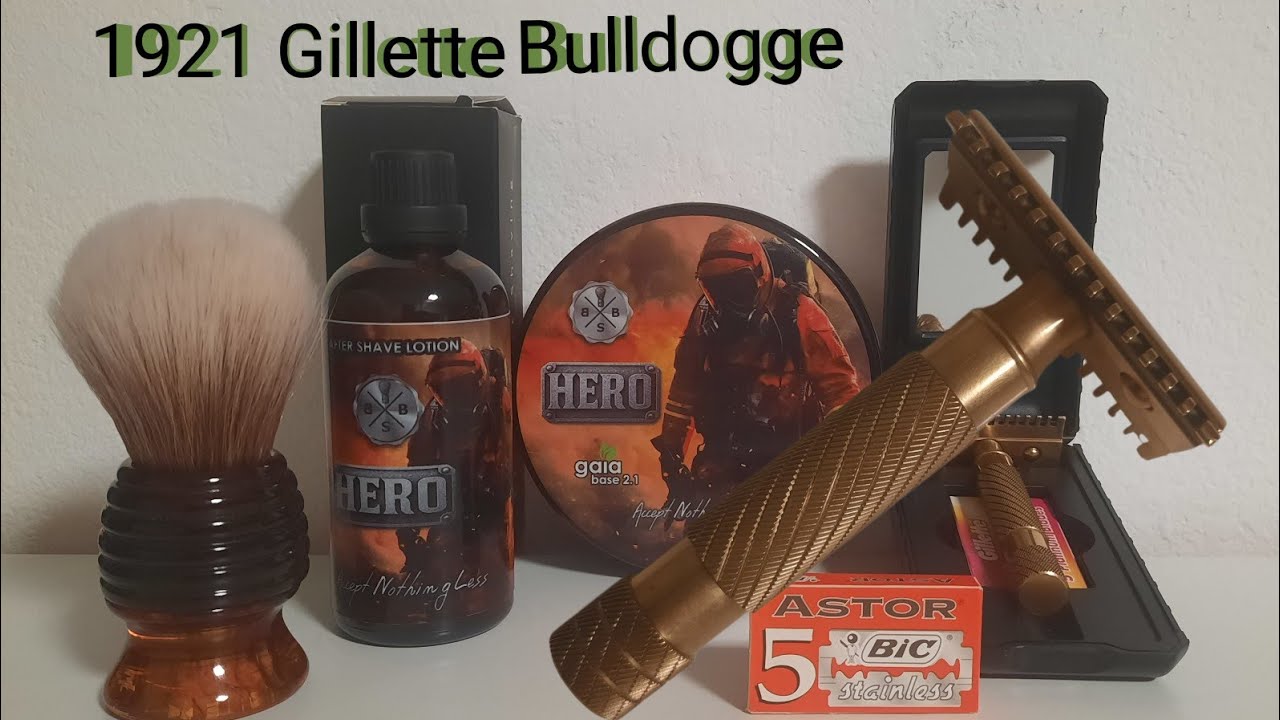 140.💈1921 Gillette Bulldogge Gold / BBS Hero /Razorock Hive 24/..