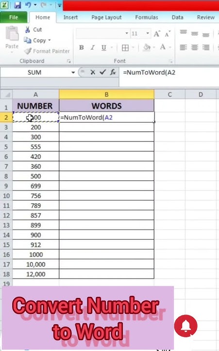 Convert Number to Word in Excel #shorts #tranding #exceltutorial # ...