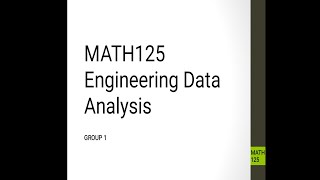 Math125 Engineering Data Analysis (Group 1)
