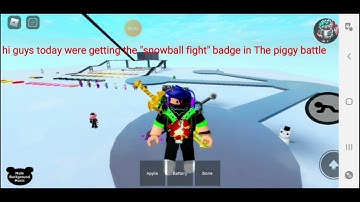 how to get "snowball fight" badge in The piggy battle