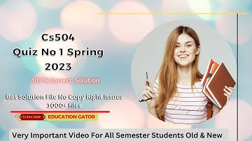 Cs504 Quiz no 1 2023 | Cs504 Quiz 1 Spring 2023 | Cs504 Quiz 1 |#Cs504Quiz1