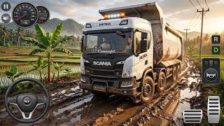 🚛 Scania XT 8×4 Tipper Truck vs Dangerous Mud Off-Road! 😱 | BUSSID Gameplay  screenshot 4