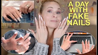 Wearing LONG FAKE NAILS For a Day | skip2mylou by skip2mylou 1,259 views 11 months ago 12 minutes, 46 seconds