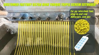 Customer factory GS75D high torque triple screw extruder for pp retardant fuel and pvc #gsmach