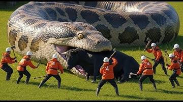 Fearless Heroes Save a COW from a GIANT Python Attack!
