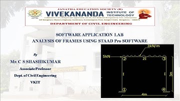 Software Application Lab  In Civil Engineering |Analysis of portalFrame Using Staad Pro|Class 2|VTU
