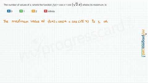 The number of values of x, where the function