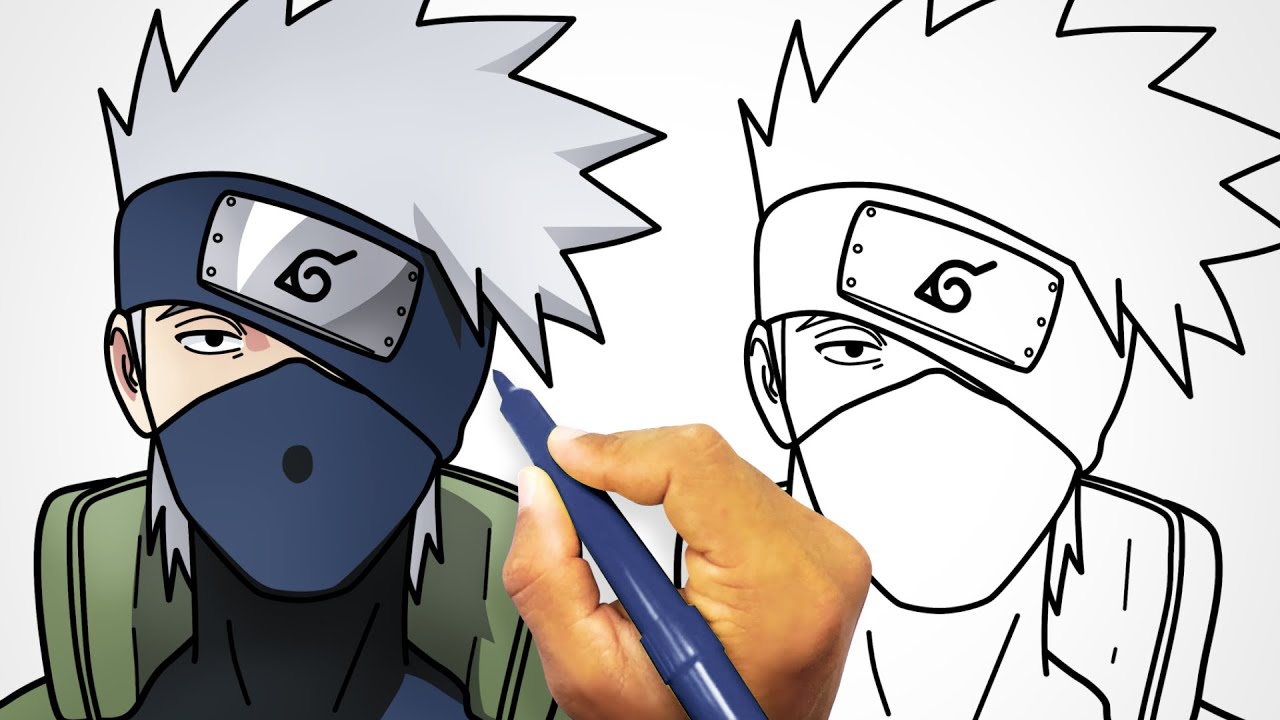 Como DESENHAR o KAKASHI - NARUTO - passo a passo - Como DIBUJAR a ...