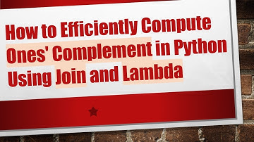 How to Efficiently Compute Ones