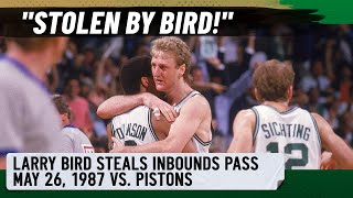 Larry Bird steals inbounds pass from Isiah Thomas and Pistons | Full highlights | May 26, 1987 screenshot 3