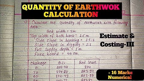 EARTHWORK QUANTITY CALCULATION - ESTIMATE 6TH SEM NUMERICAL (16 MARKS) | @Er.dipesh186