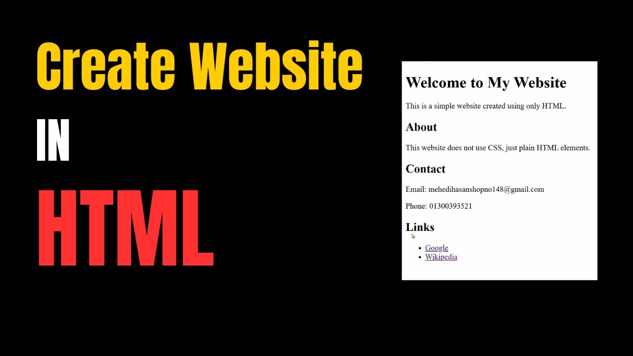 🚀 How to Create an HTML Website | Beginner (2025) - YouTube
