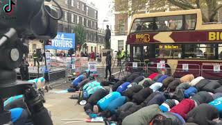 Powerful Uyghur protest infront of Chinese Embassy London UK against China for uyghur muslims #ughur