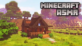 Minecraft ASMR ⛏️ Building a Tiny, Comfy House 🏡 Soft Spoken 🧁 Eating Sounds