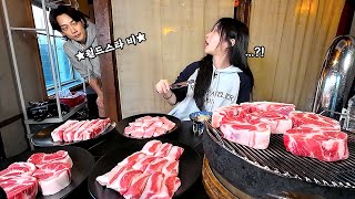 เจอดาราดังที่ร้านอาหาร! ม็อกบังหมูสามชั้น 3kg จลมยอน ต๊อกบกกี