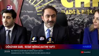 Chp Elaziğ Mi̇lletveki̇li̇ Aday Adayi Oğuzhan Sari, Resmi̇ Müracaatini Yapti