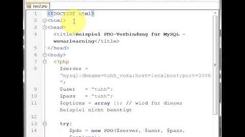 PHP Verbindung zu einer MySQL Datenbank über PDO