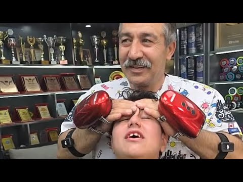 ASMR RELAXING HAIR CUTTING AND BODY MASSAGE WITH MUNUR ONKAN