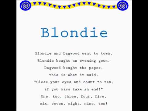 Blondie /Read Along Jump Rope Songs/Kids Songs/Learning to Read - YouTube