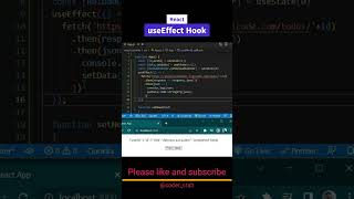 UseEffect Hook in React #shots