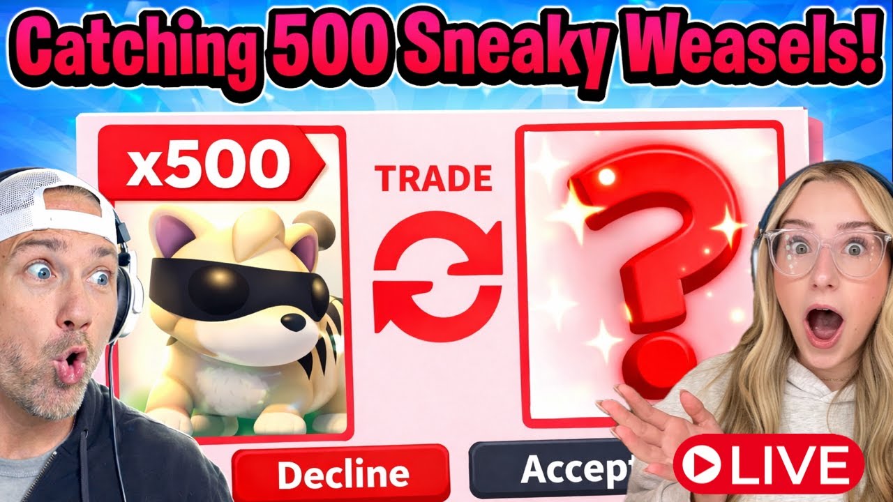 Catching Sneaky WEASELS is FINALLY HERE in Adopt Me! Live!