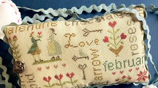 Flosstube 41  Cross Stitch Finish Tutorial  how to attach ric rac to a cross stitch pillow!