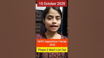 NHPC Apprentice Trainee 2025| NHPC Apprentice Merit List 2025| Merit List Out #nhpc #apprentice #job