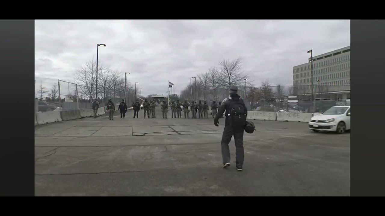 Ice blasts protesters with pepper balls Ice and Protesters clash  