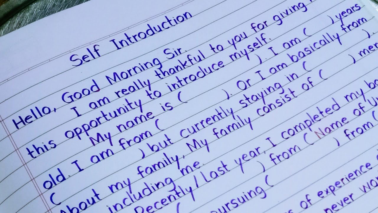 How to introduce yourself in intervews most beautiful handwriting