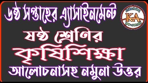 Class 6 Agriculture Assignment Solution 6th week 2021 | ৬ষ্ঠ শ্রেণির কৃষিশিক্ষা উত্তর ৬ষ্ঠ সপ্তাহ |