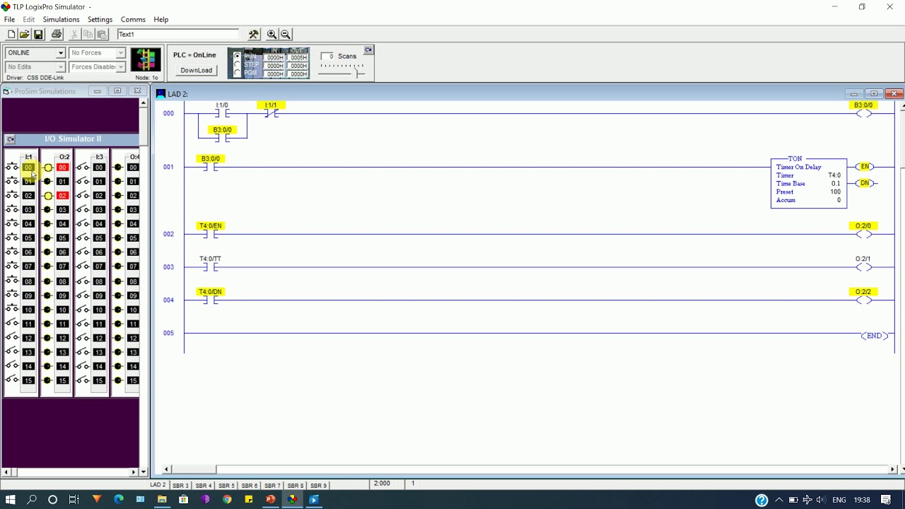 Leraren dag Leger Alfabetische volgorde PLC Programming: TON timer ladder logic diagram in logixpro - YouTube