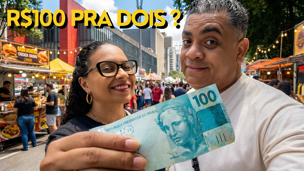 COMEMOS MUITO na Avenida Paulista com APENAS R$100? (Missão Impossível!)