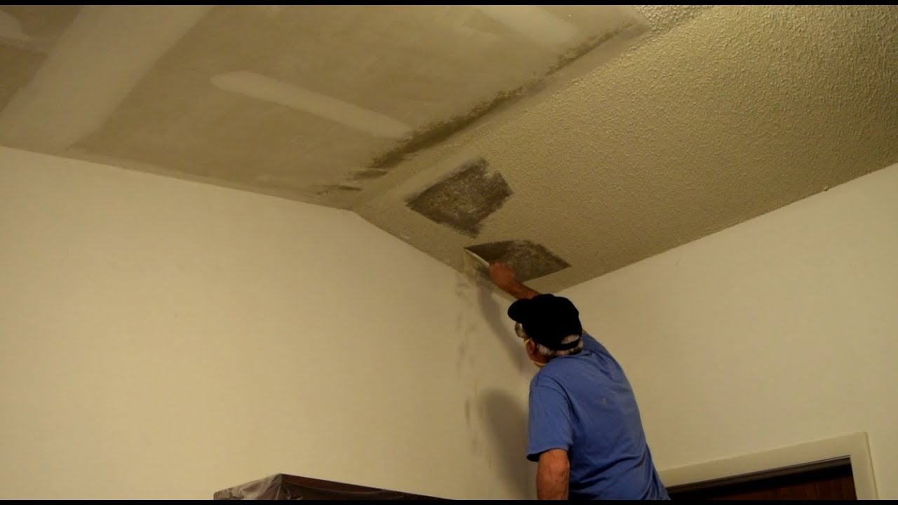 Removing Popcorn Ceiling Youtube