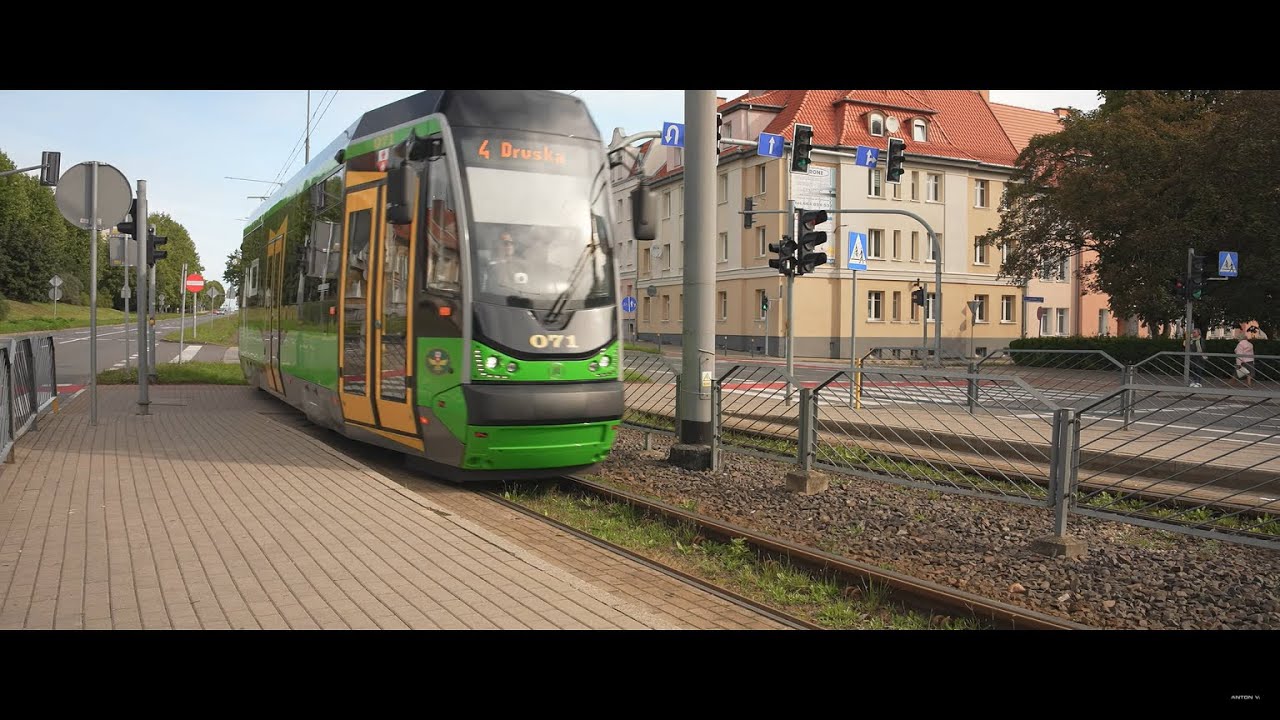 Poland, Elbląg, tram 4 ride from Płk.Dąbka (Pionierska) to 12 Lutego (Królewiecka)