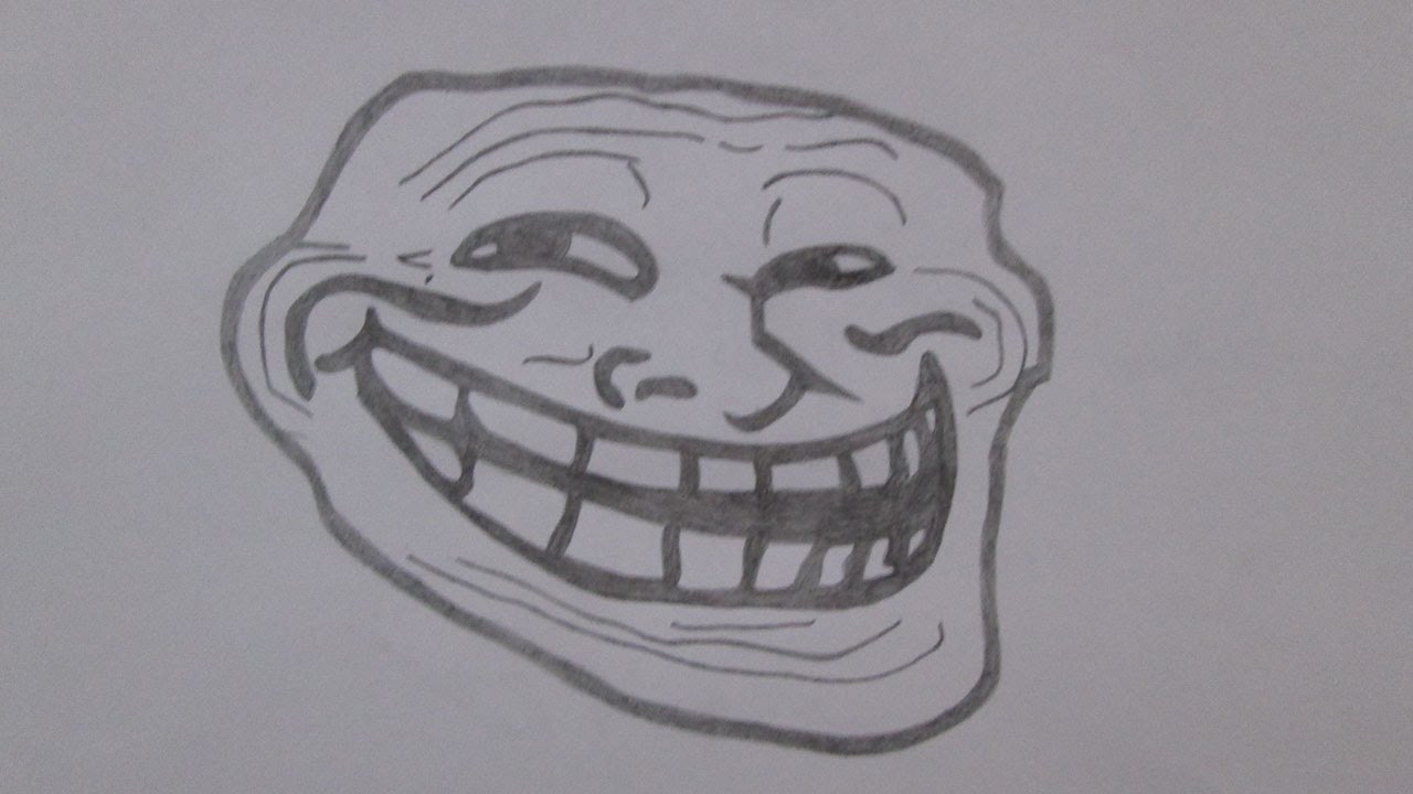 How to draw a Troll Face YouTube. 