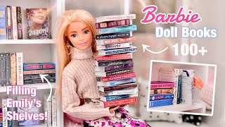 Making 100+ Barbie Doll Books  Filling Up Emily's Bookshelves For Her Library  DIY Mini Books