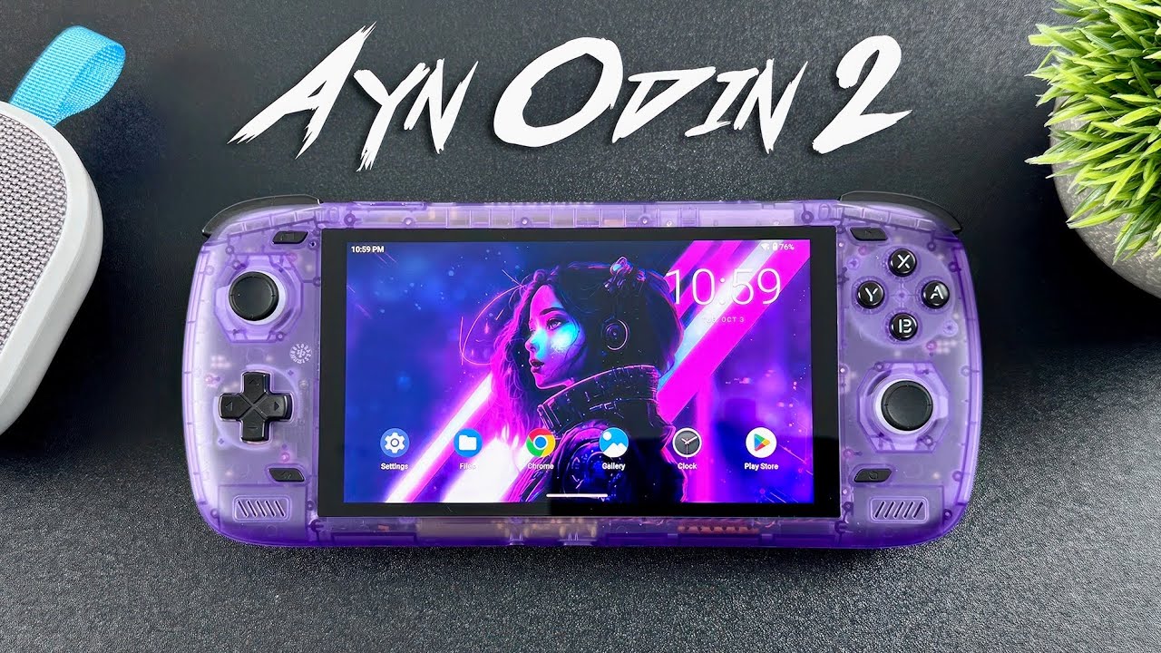  AYN Odin 2 Android Handheld Gaming High-Performance Retro Game  Handheld with Snapdragon 8 Gen 2 Octa-core CPU, Adreno 740 GPU, 6 1080p  Screen, Wi-Fi 7, Android 13 (Black, Pro 12+256GB) 