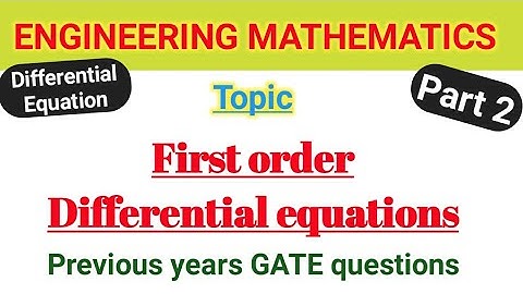 First Order Differential Equation | Previous year gate questions | Tamil | TRB polytechnic, TNEB